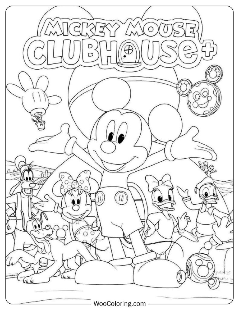 Mickey Mouse Clubhouse with Friends Coloring Page
