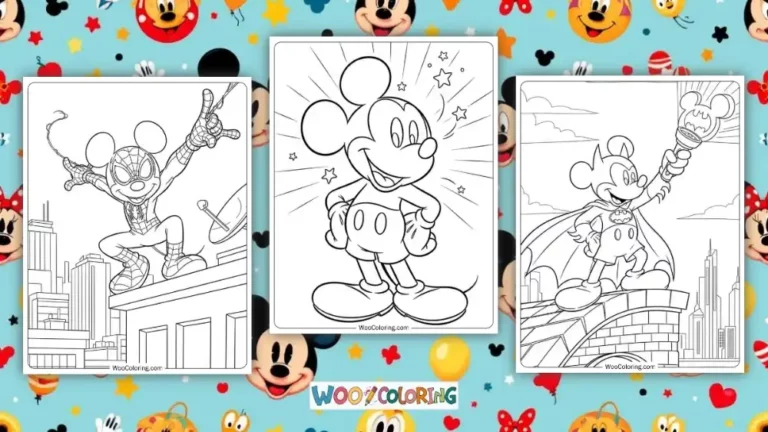 Mickey Mouse Coloring Pages Design Image