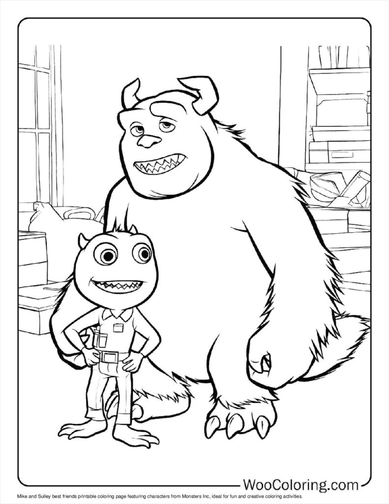 Mike and Sulley best friends To Color