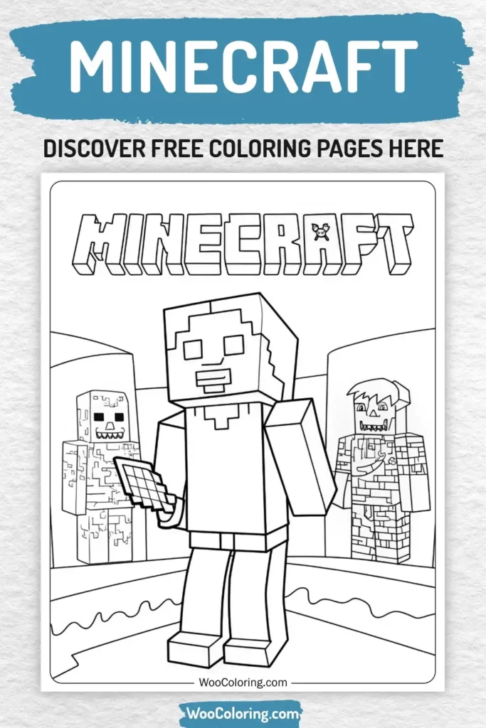 Minecraft coloring pages designs for boys