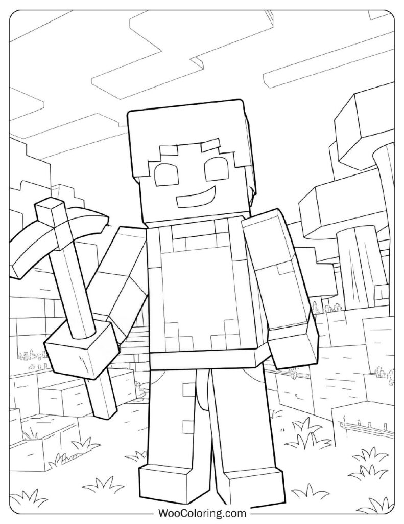 Minecraft Alex Coloring Sheet