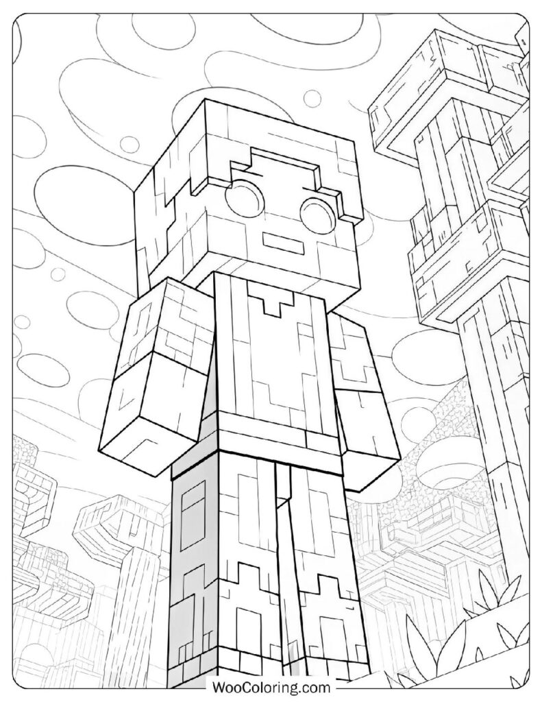 Minecraft Blaze Coloring Page