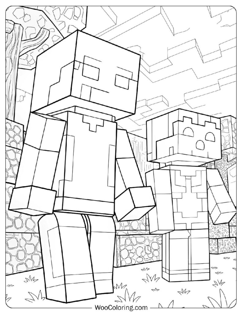 Minecraft Commands Coloring Sheet For Preschoolers