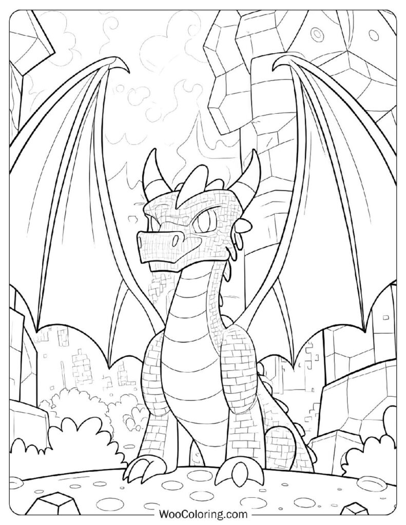 Minecraft Ender Dragon Coloring Page For Preschoolers