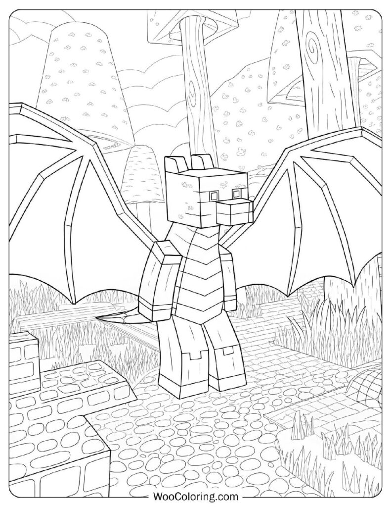 Easy Coloring Page Of Minecraft Ender