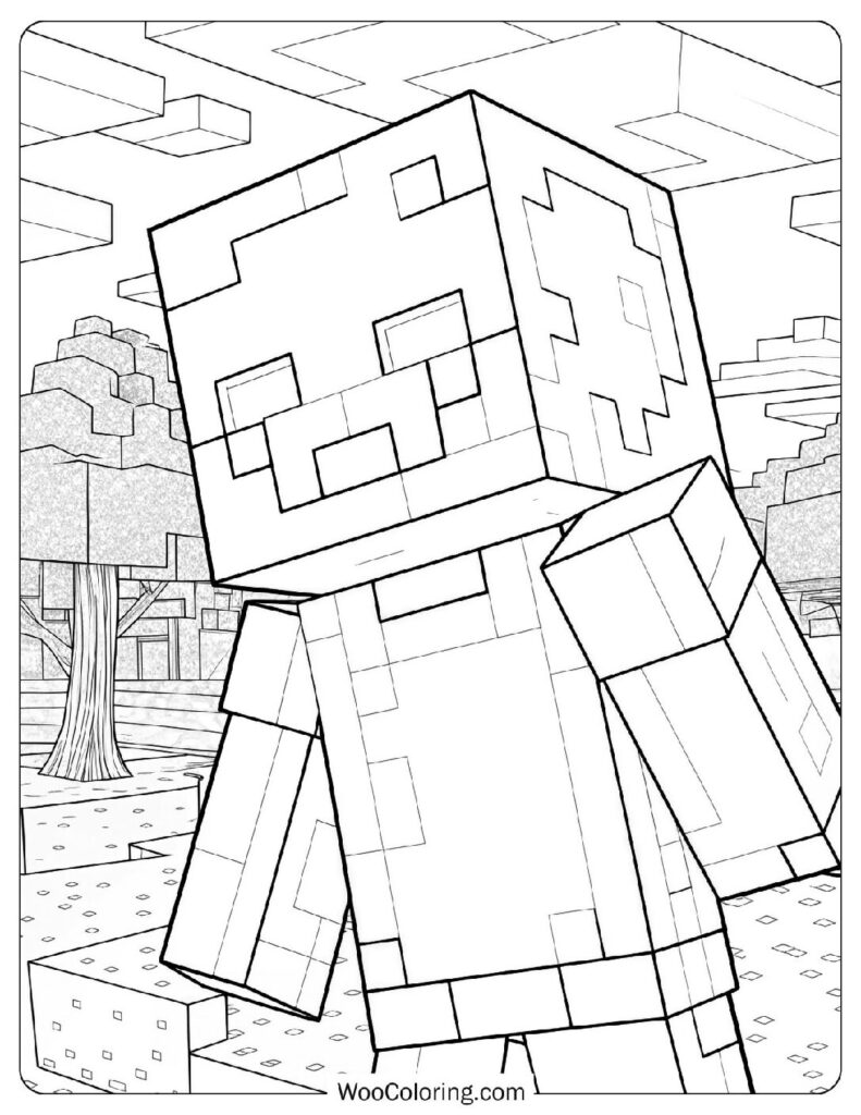 Minecraft Entity 302 Coloring Sheet For Preschoolers