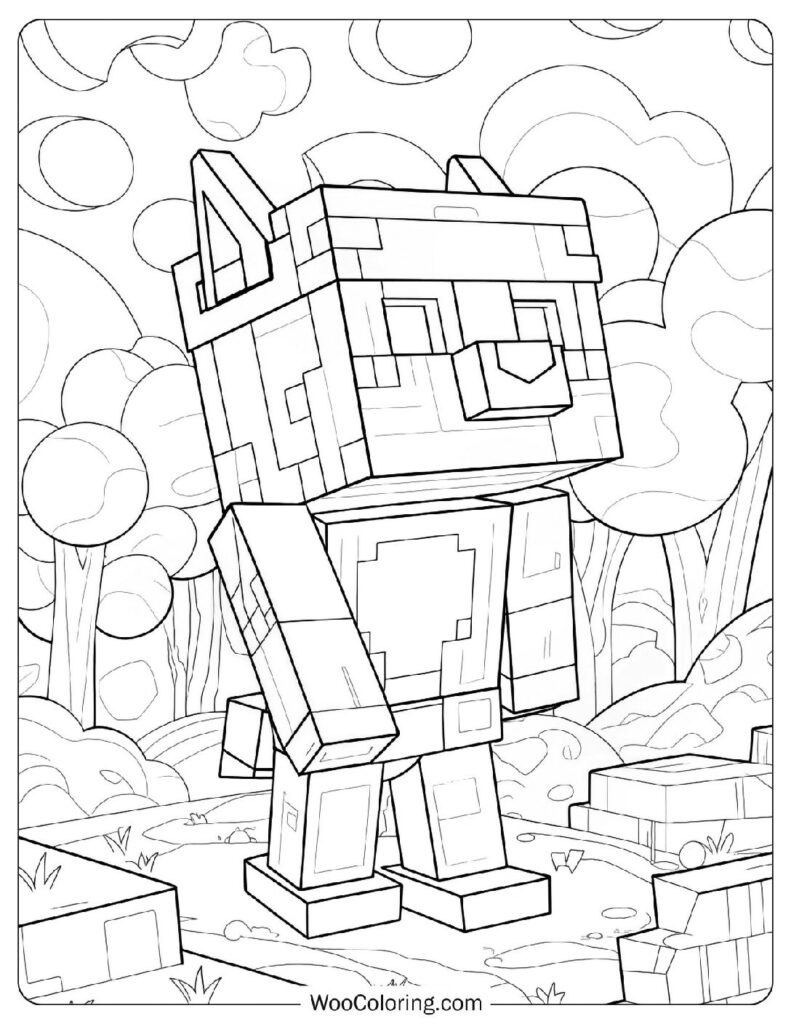 Coloring Sheet Of Minecraft Fox