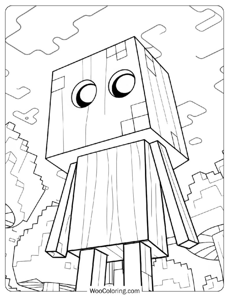 Minecraft Ghast Coloring Page For Preschoolers