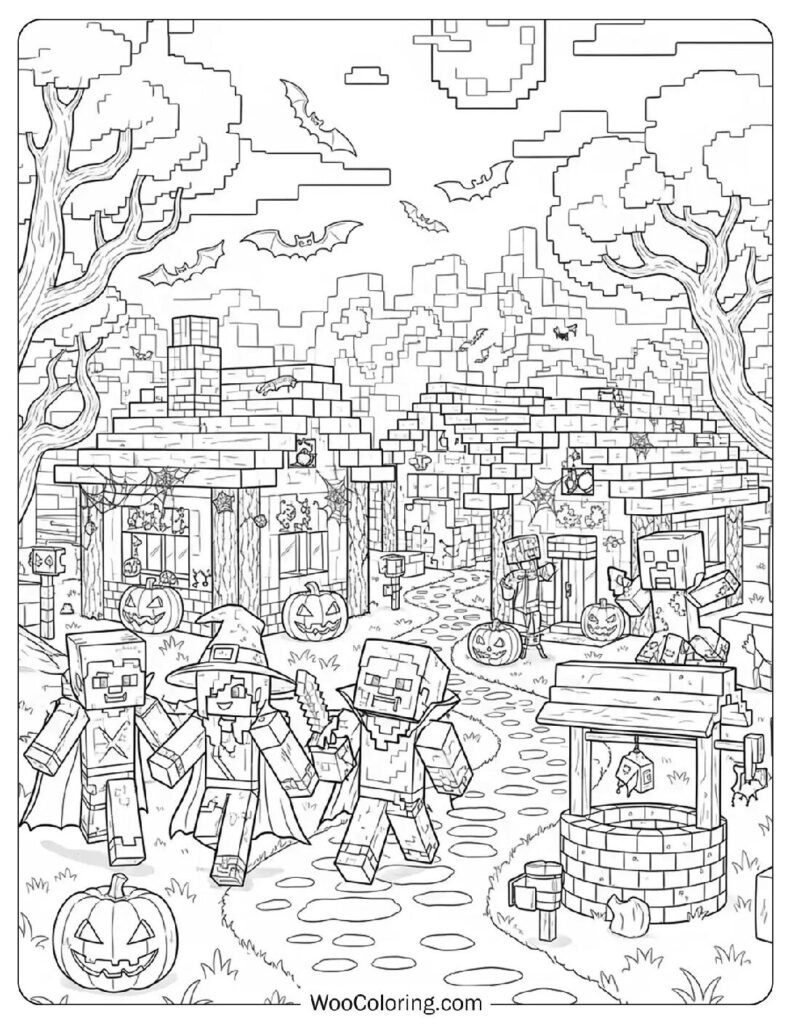Minecraft Halloween Adventure coloring page