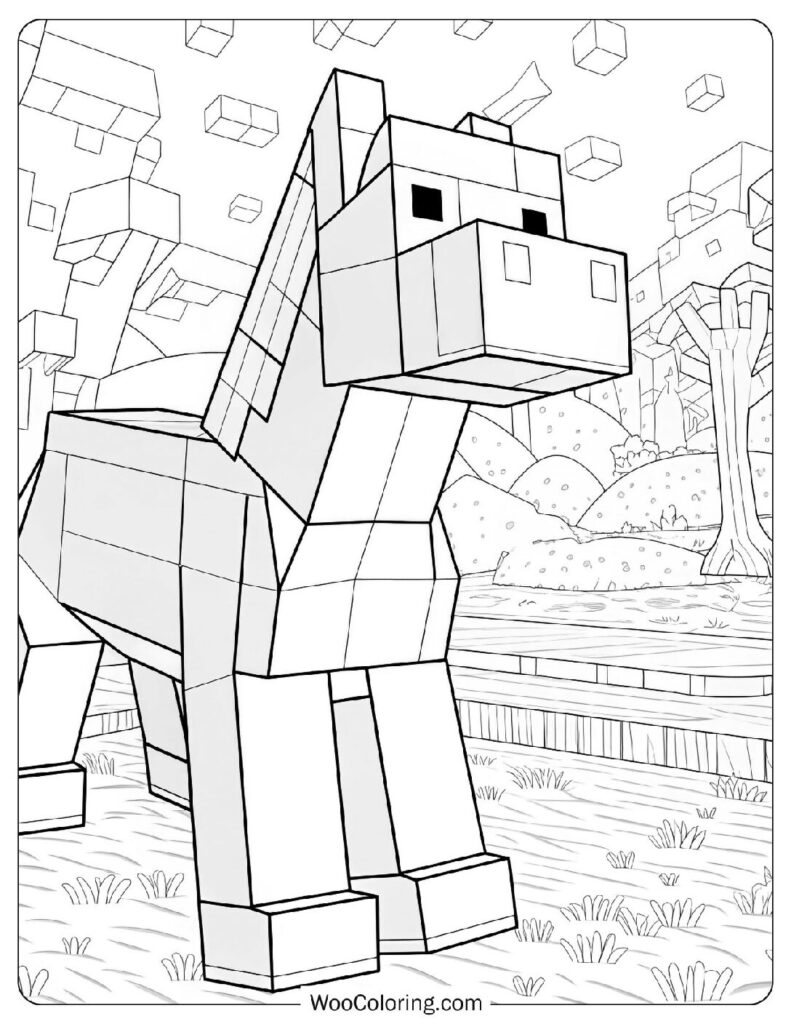 Minecraft Horse Coloring Page