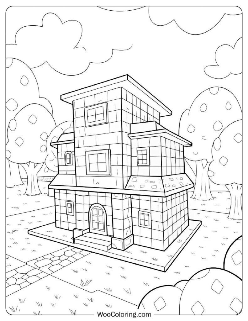 Minecraft Mansion To Color
