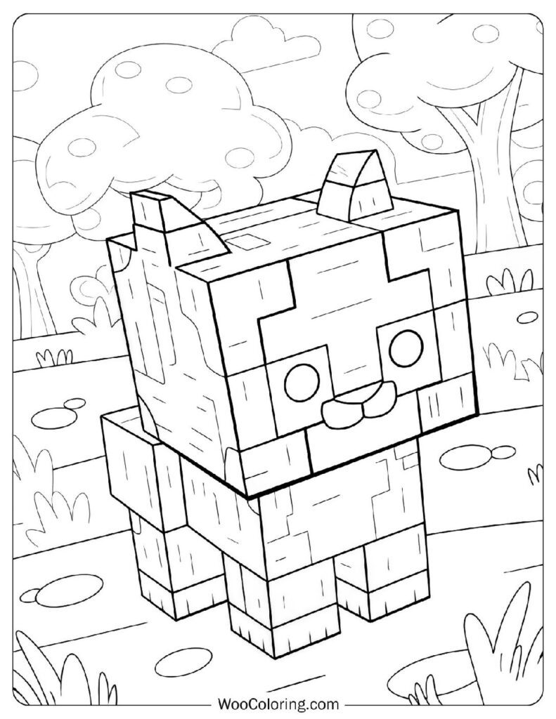 Detailed Coloring Page Of Minecraft Ocelot