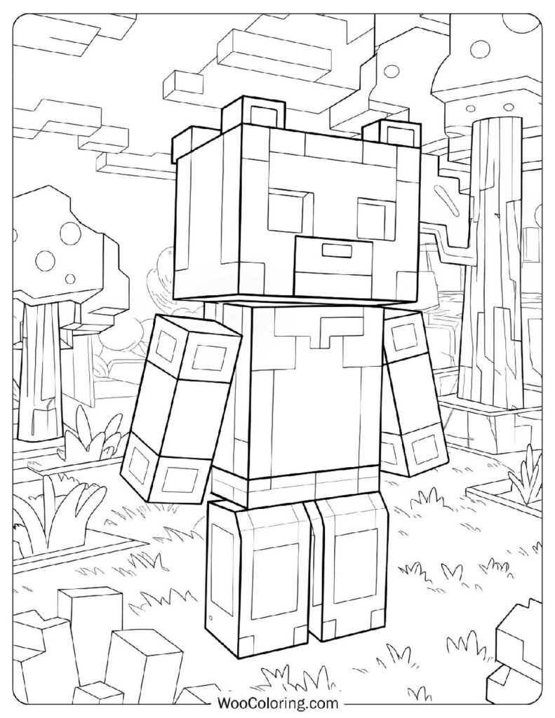Minecraft Panda Coloring Sheet For Kids