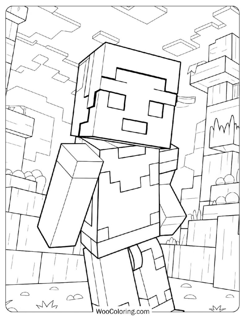 Minecraft Phantom Coloring Sheet For Kids