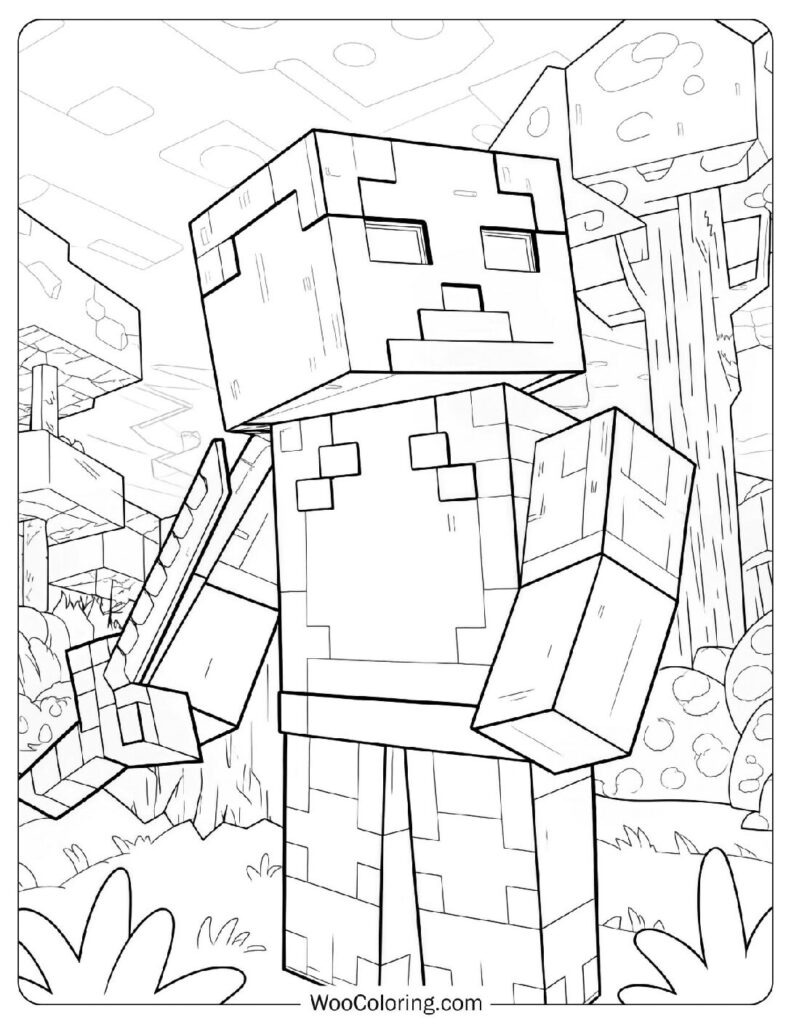 Minecraft Ravager Coloring Page For Kids
