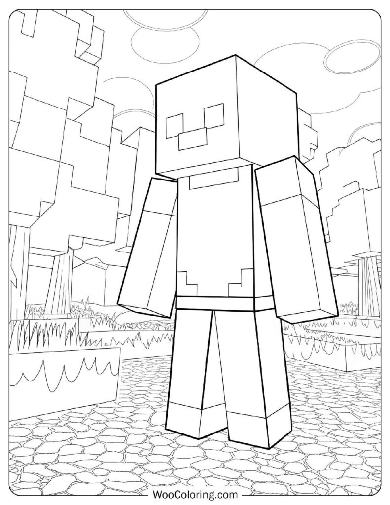 Coloring Page Of Minecraft Skin