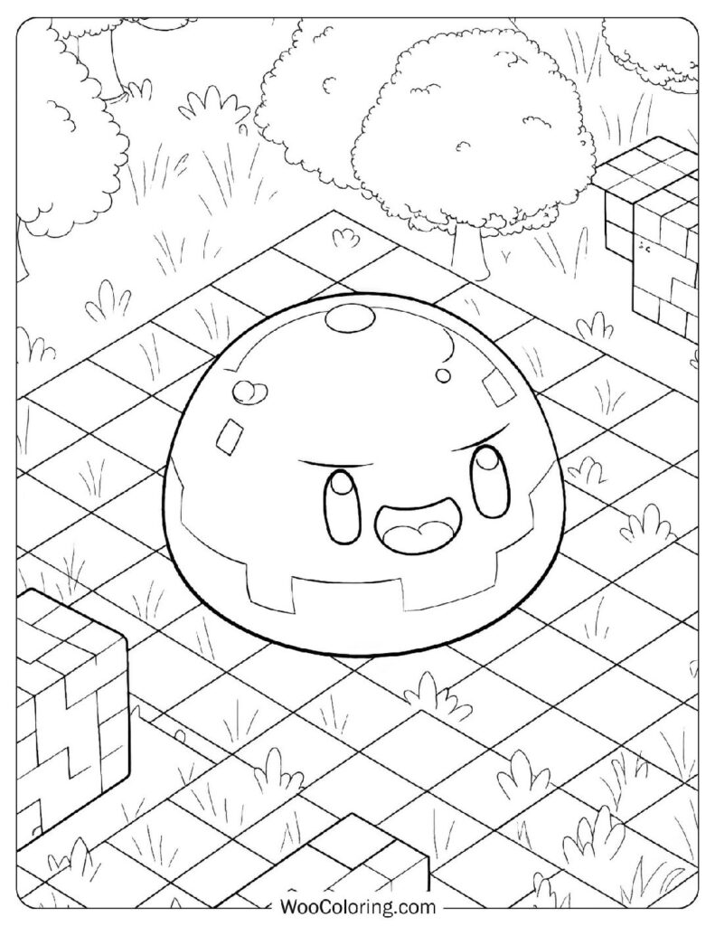 Minecraft Slime Coloring Page For Preschoolers