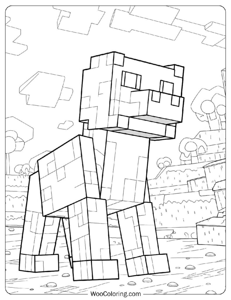 Simple Coloring Page Of Minecraft Sniffer