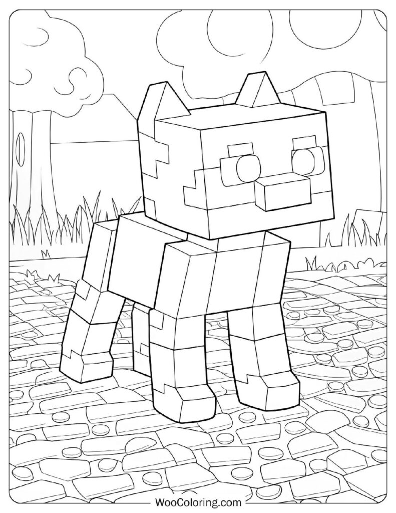 Simple Coloring Page Of Minecraft Stampy
