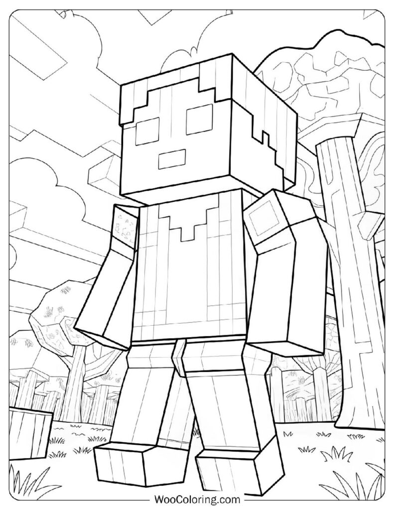 Minecraft Villager Coloring Sheet