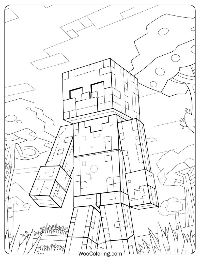 Easy Coloring Page Of Minecraft Wither