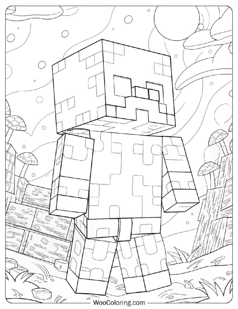 Minecraft Wither Storm Coloring Sheet
