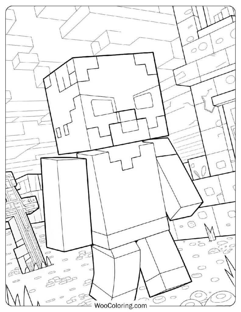 Coloring Sheet Of Minecraft Zombie Villager