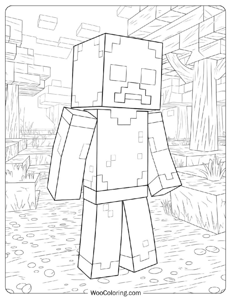 Minecraft Zombie Picture To Color