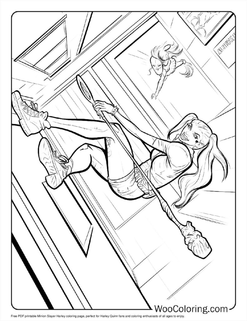 Minion Slayer Harley Coloring Page For Kids
