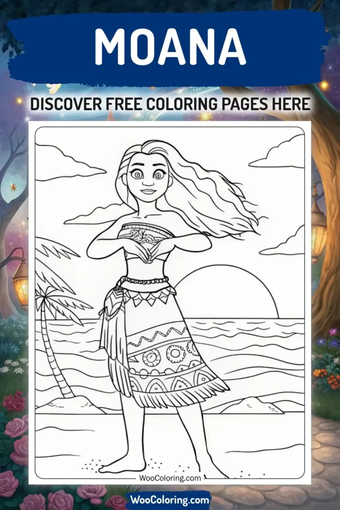 Moana coloring pages designs from Disney
