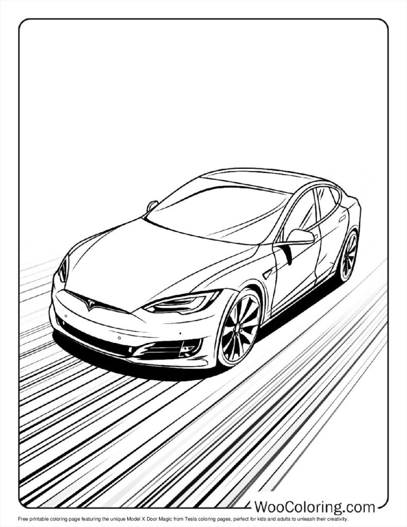 Model S Plaid Rush Coloring In For Kids
