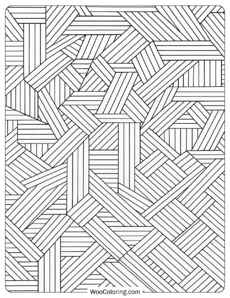 Modern Line Art Geometric Pattern Coloring Page For Adults
