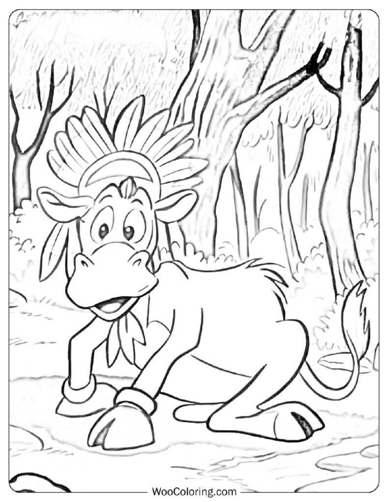 Molly Moo-Cow Coloring Picture And The Indians