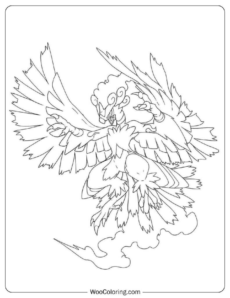 Moltres Pokémon Coloring Page for Kids