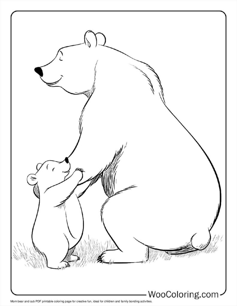 Mom and Cub Coloring Page