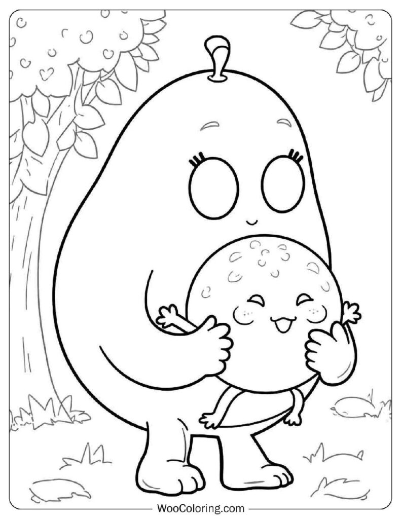 22 Avocado Coloring Pages  Free PDF To Print  - 21