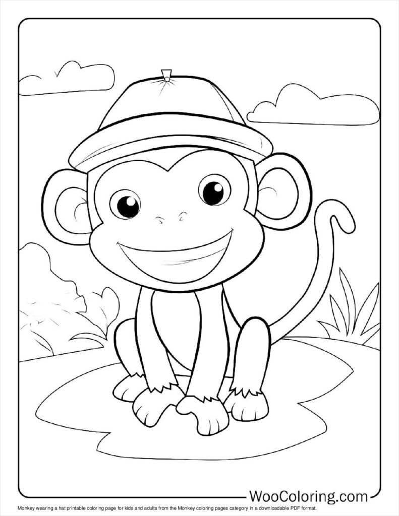 100  Monkey coloring pages  Free PDF To Print  - 65