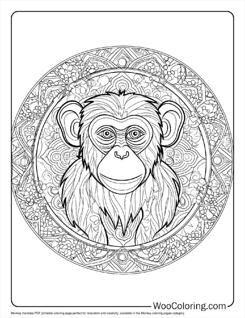 100  Monkey coloring pages  Free PDF To Print  - 95