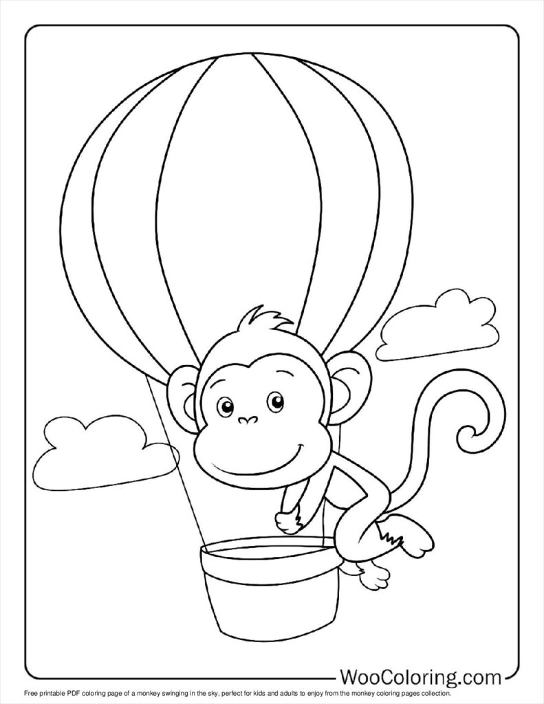 100  Monkey coloring pages  Free PDF To Print  - 68