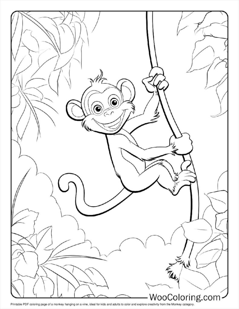 100  Monkey coloring pages  Free PDF To Print  - 45