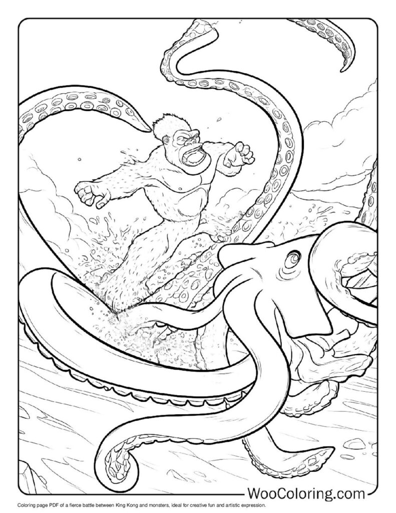 100  King Kong coloring pages  Free PDF To Print  - 2