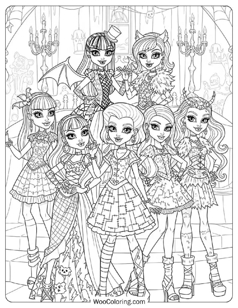 Monster High Ghoul Squad coloring page