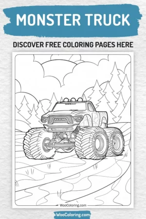 Monster Truck coloring pages designs for boys