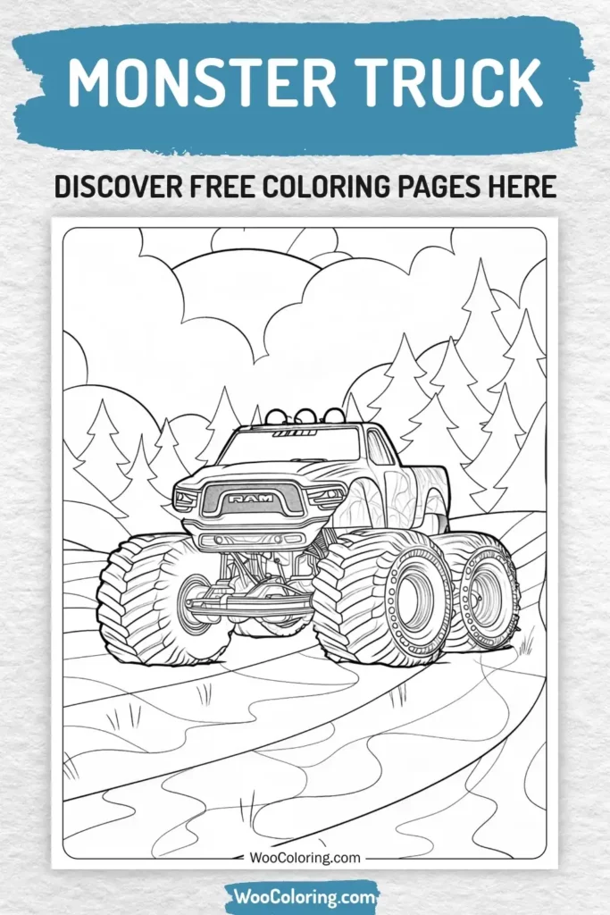 Monster Truck coloring pages designs for boys
