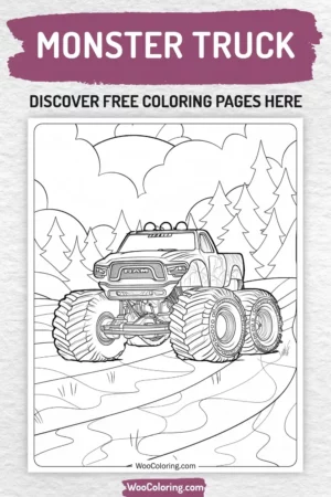Monster Truck coloring pages designs for kids