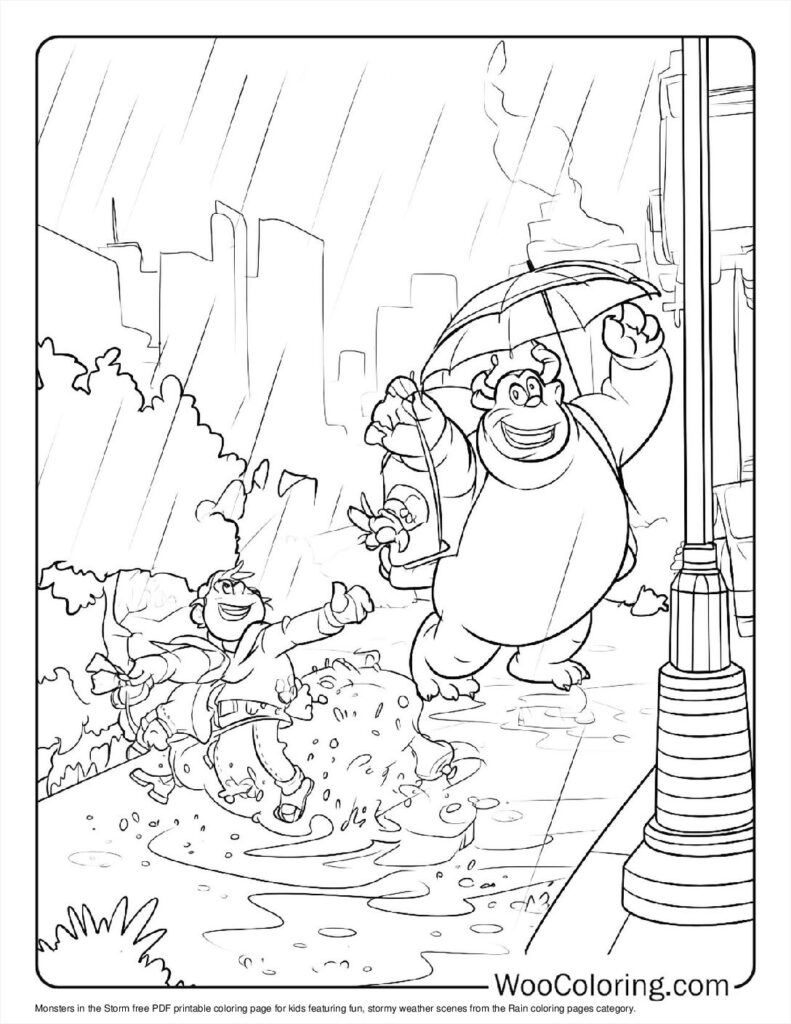 100  Rain coloring pages  Free PDF To Print  - 34