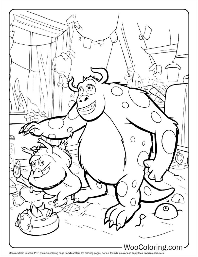 Monsters train to scare Coloring In For Kids