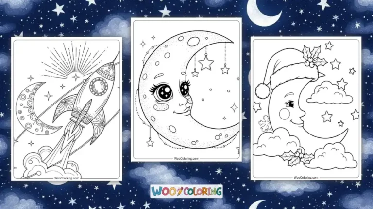 Moon Coloring Pages Design Image