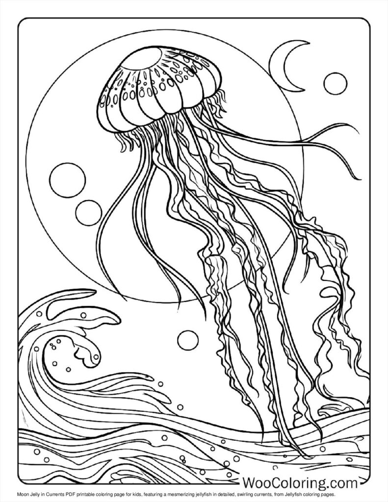 100  Jellyfish coloring pages  Free PDF To Print  - 14