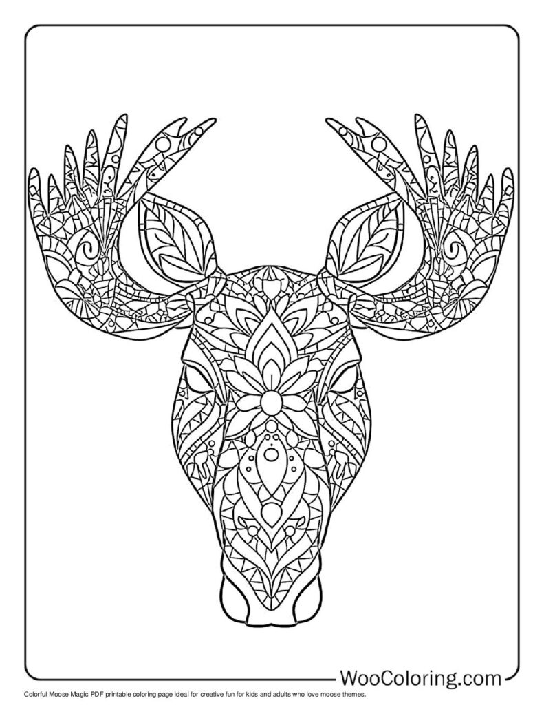 100  Moose coloring pages  Free PDF To Print  - 19